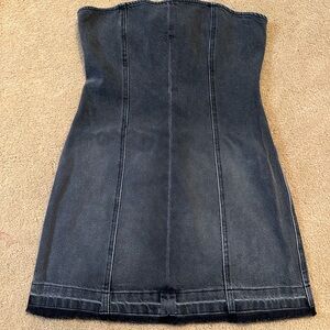 EB Denim Charcoal Gray Dark Gray Strapless Dress Small